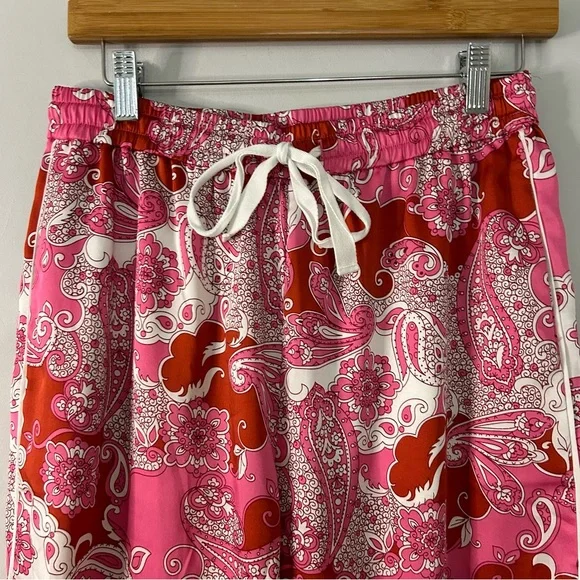 J.Crew Relaxed Wide Leg Pants in Pink Vintage Paisley - Picture 6 of 9